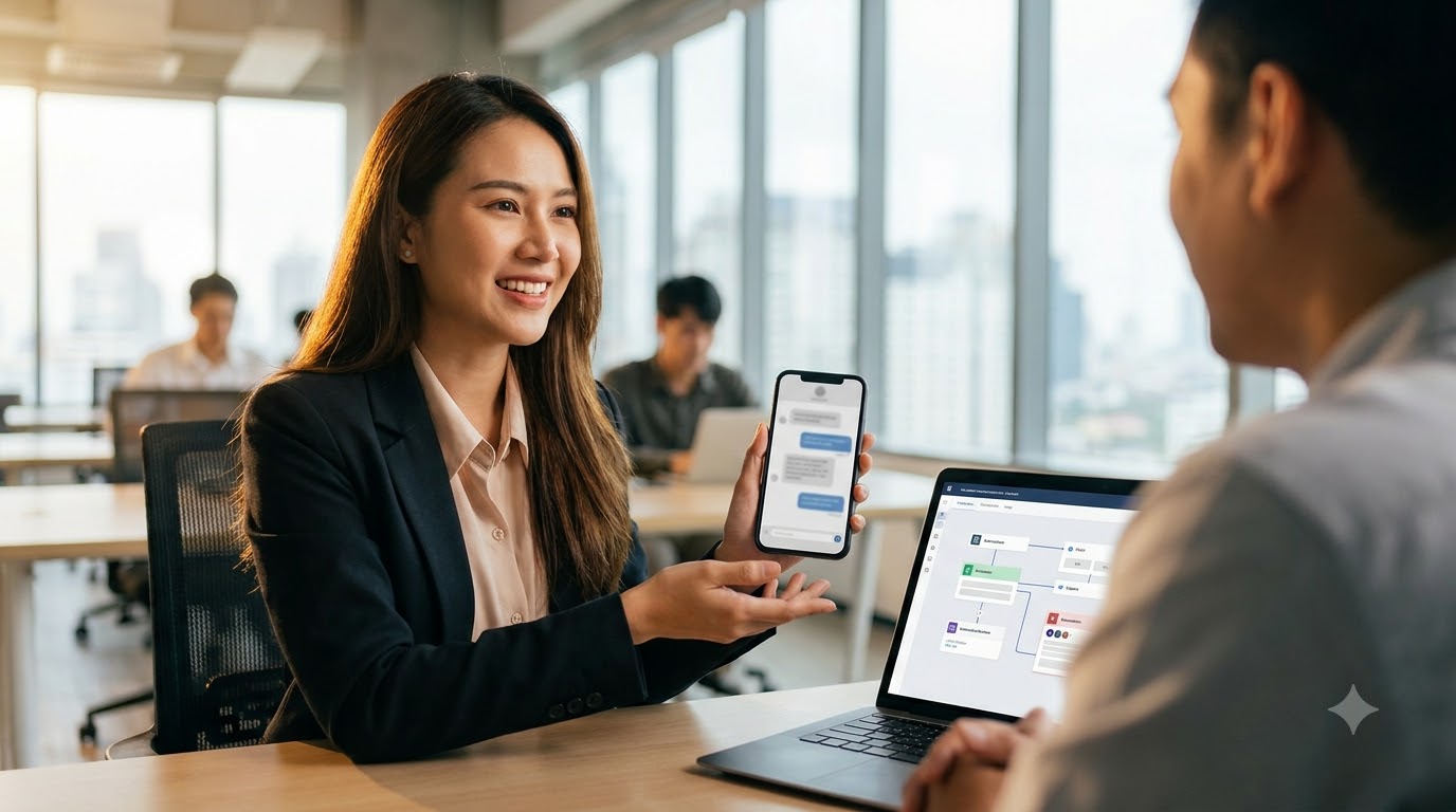 Nhân viên tư vấn Việt Nam dùng Zalo automation để chăm sóc lead nóng