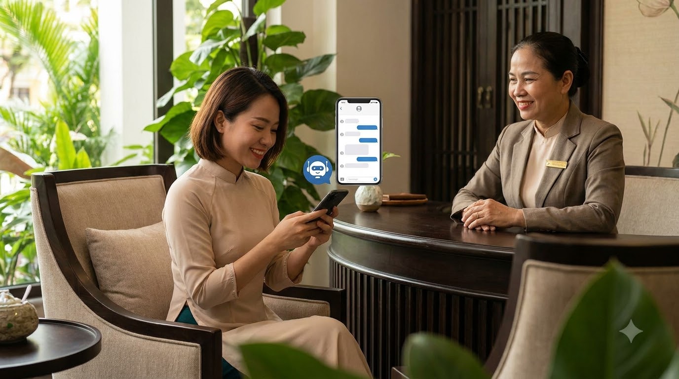 Khách hàng spa Việt Nam đặt lịch tư vấn qua Messenger chatbot