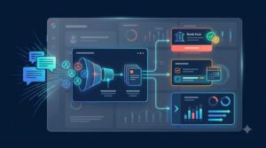 Dashboard doanh thu sau chatbot nối Bank Hub Follow Up và CRM cho đội sales