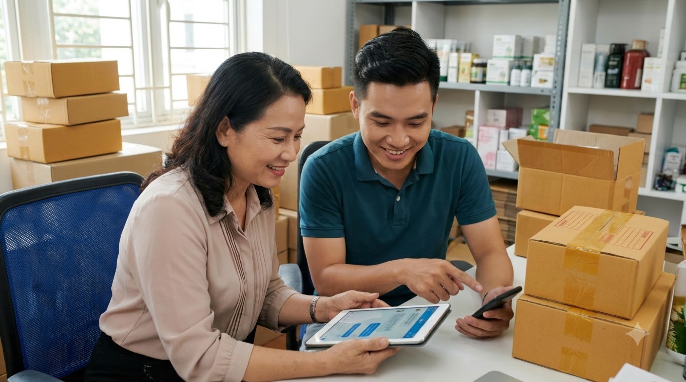 Chủ shop sử dụng chatbot automation để chăm sóc khách hàng