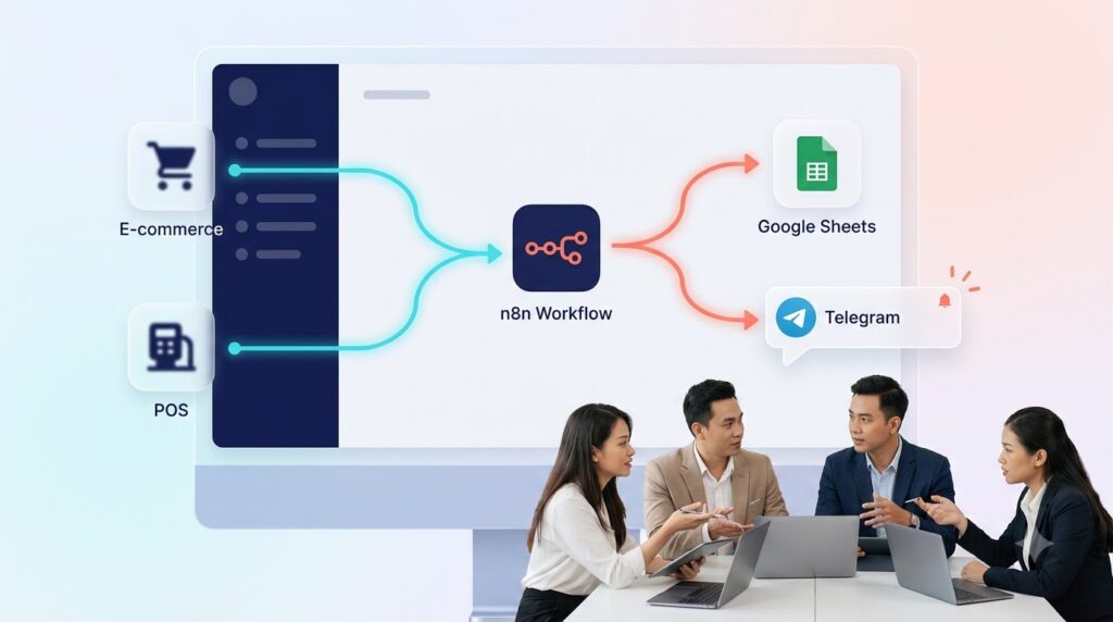 Tự động hoá báo cáo đơn hàng POS Cake bằng n8n Google Sheets và Telegram