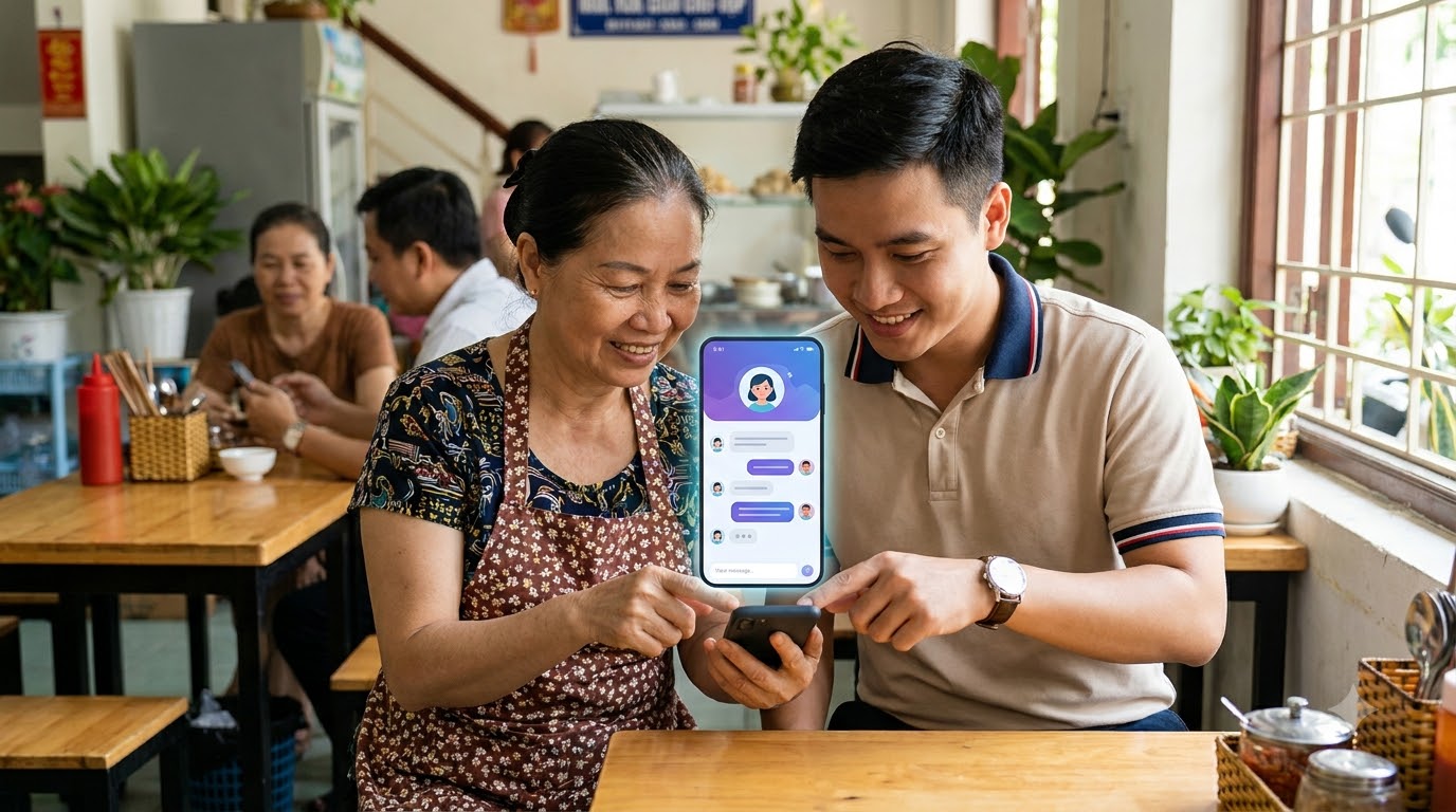 Khách hàng tương tác với AI chatbot khi đặt bàn