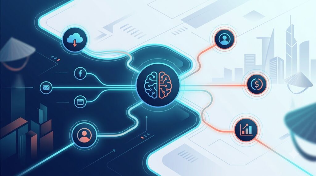 Bản đồ dữ liệu khách hàng cho chatbot automation từ nguồn lead đến doanh thu