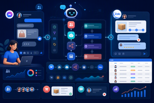 Chuyển khách Messenger sang Zalo zBusiness để chăm sóc sau mua