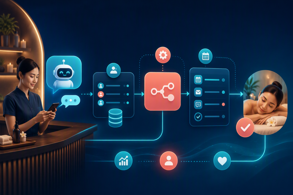Case study spa dùng GenAI Smax.AI n8n NocoDB và Follow Up để chăm sóc lead