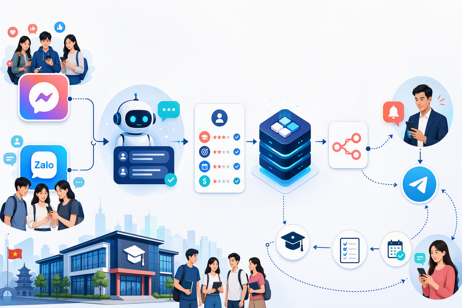 Workflow GenAI Smax.AI n8n cho trung tâm đào tạo