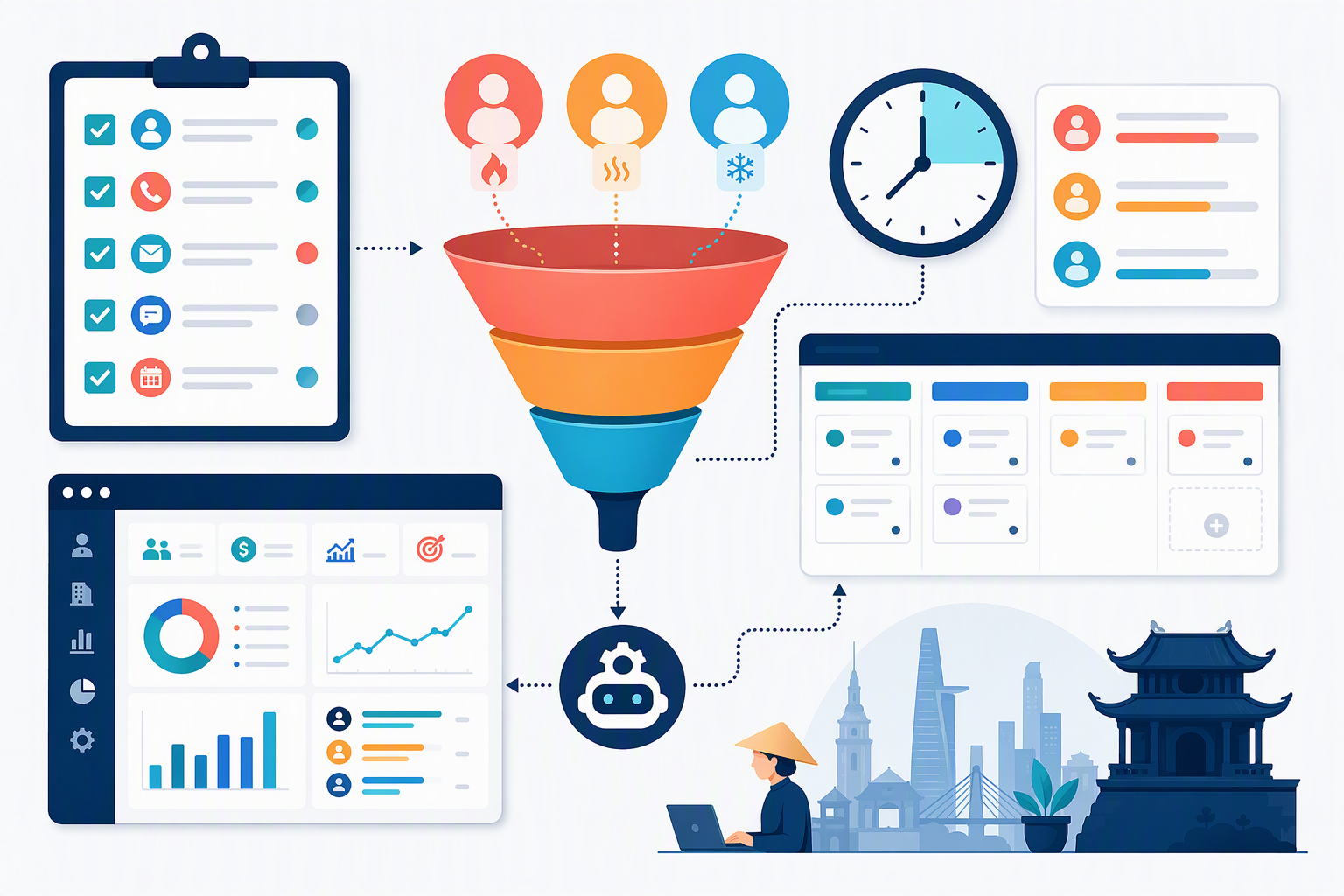 Checklist quản lý SLA gọi lại và task Follow Up cho sales