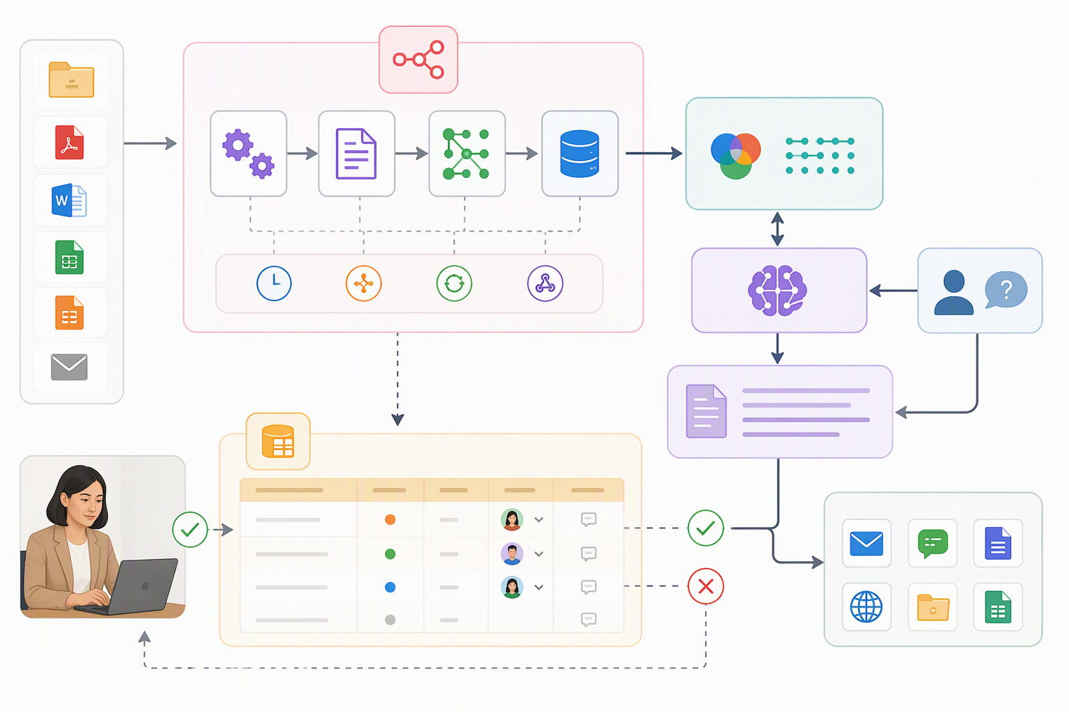 Workflow n8n đưa tài liệu vào Chroma và lưu kết quả duyệt trong NocoDB