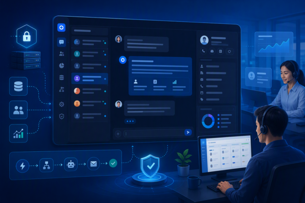 Minh họa Open WebUI như cổng chat AI nội bộ tự host cho doanh nghiệp