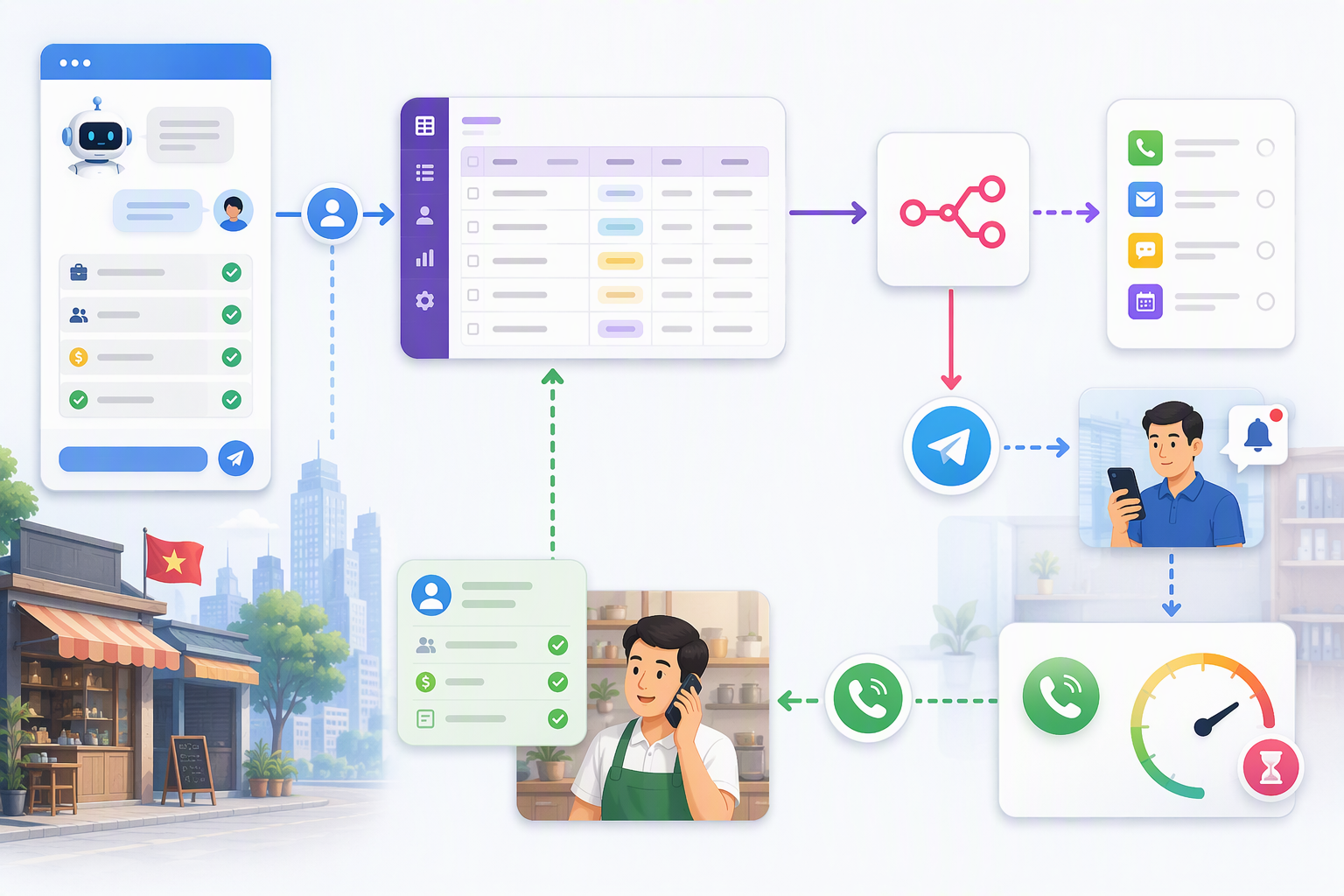 Workflow Follow Up từ chatbot sang NocoDB n8n và sales