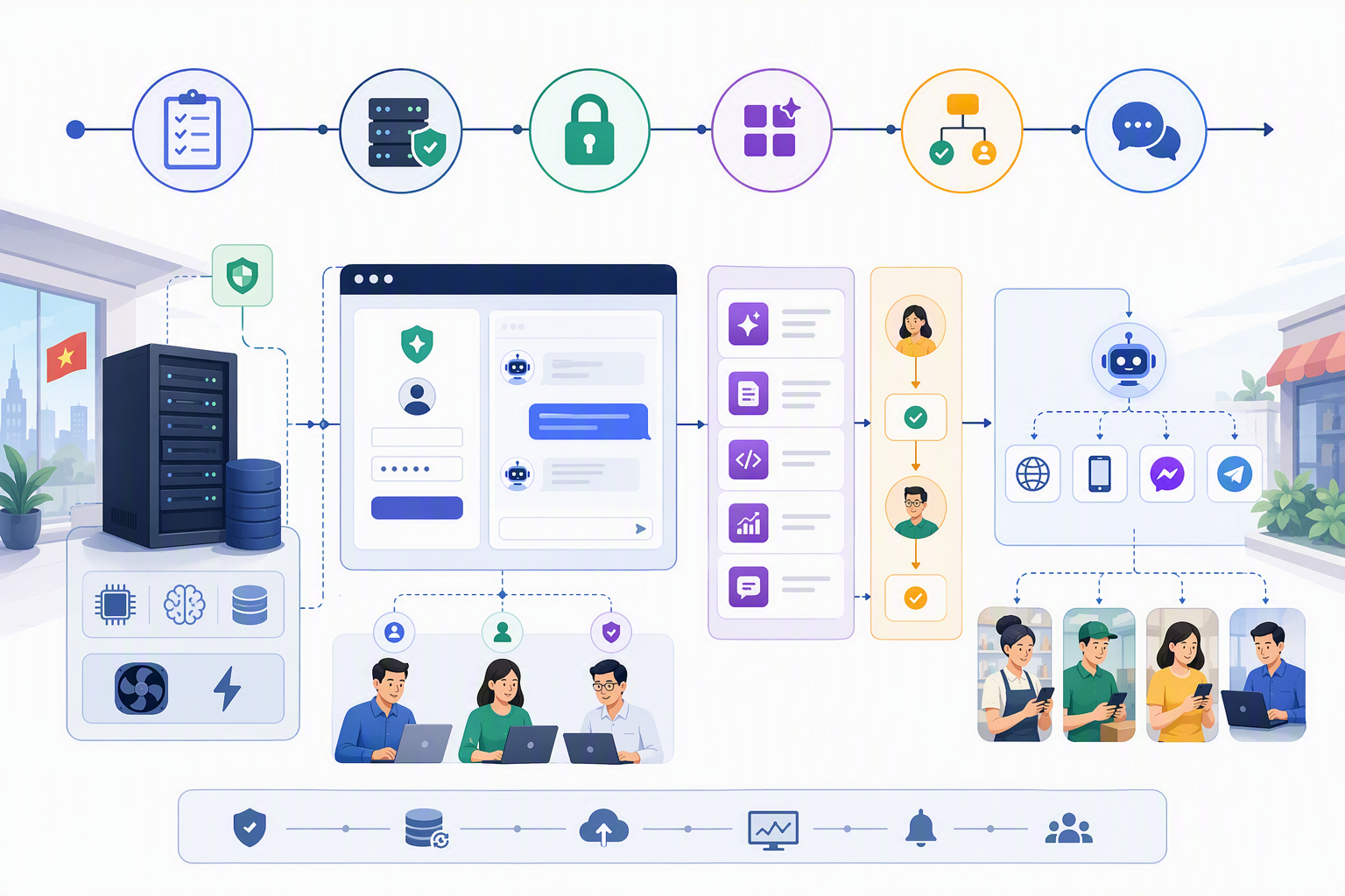 Lộ trình triển khai LibreChat trong AI automation stack doanh nghiệp
