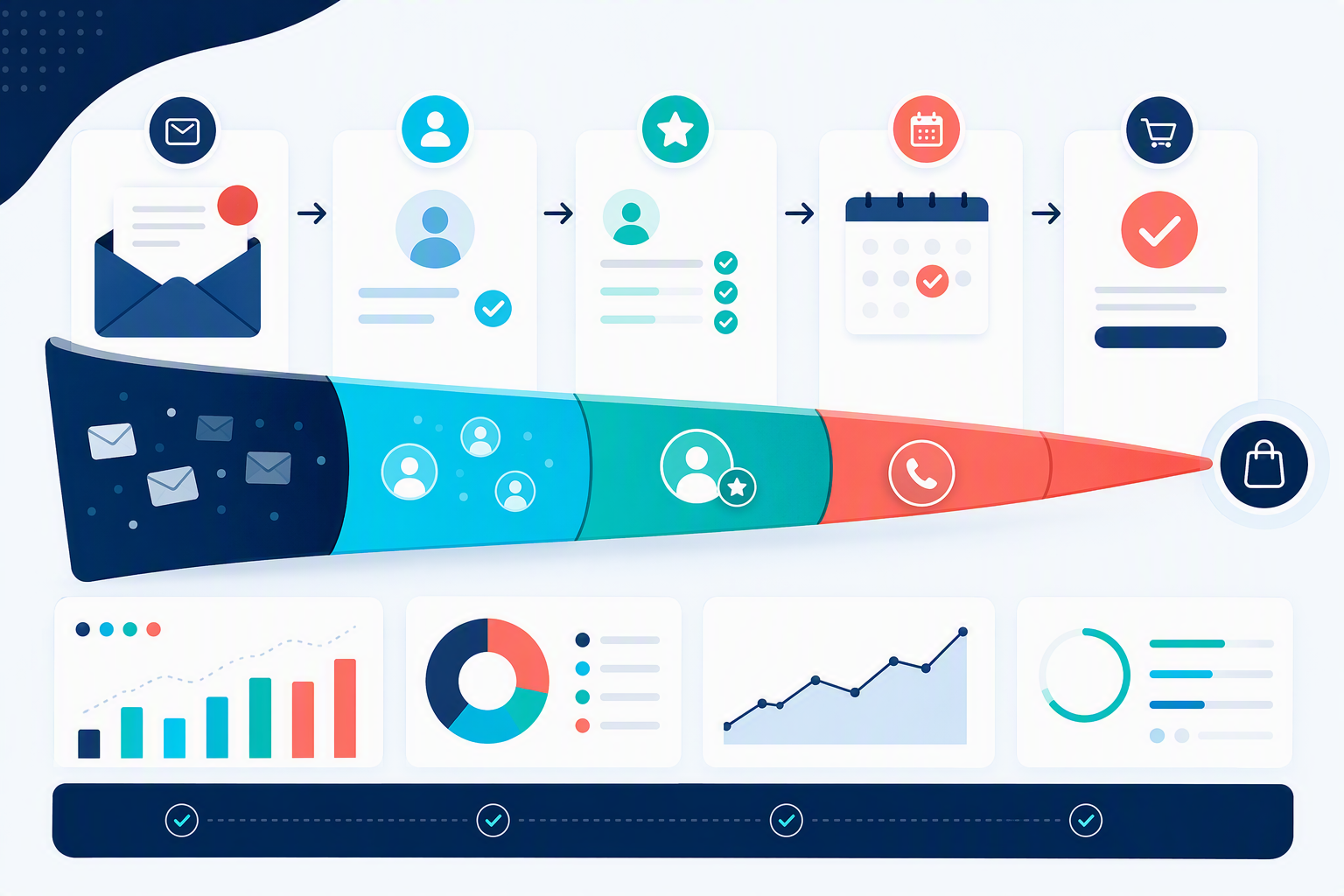 Phễu phân loại lead từ inbox đến qualified lead và thanh toán