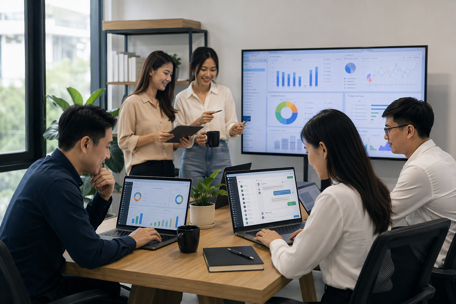 Đội sales Việt Nam theo dõi lead qualified trên CRM và chatbot