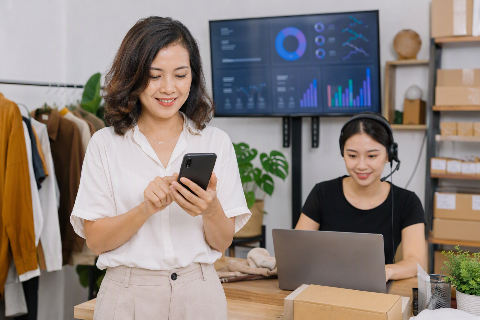 Chủ doanh nghiệp dùng chatbot automation để chăm sóc lead chất lượng