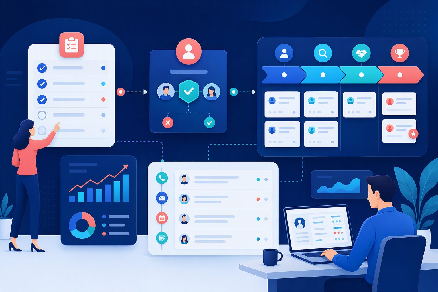 Checklist quản lý lead approval log và lịch sử chăm sóc trong NocoDB