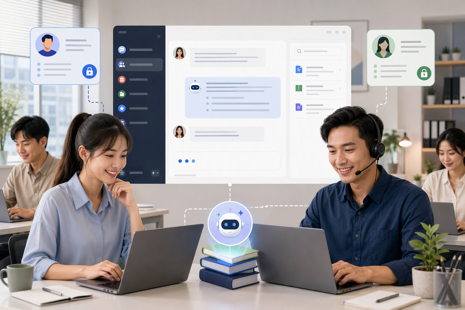 Đội sales và CSKH dùng cổng chat AI nội bộ để tra cứu và soạn phản hồi