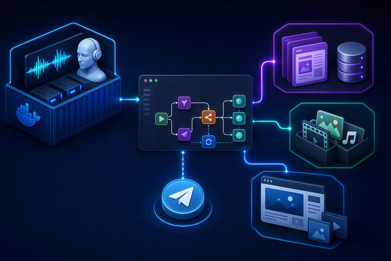 Kiến trúc self-host Piper TTS kết hợp n8n NocoDB và object storage