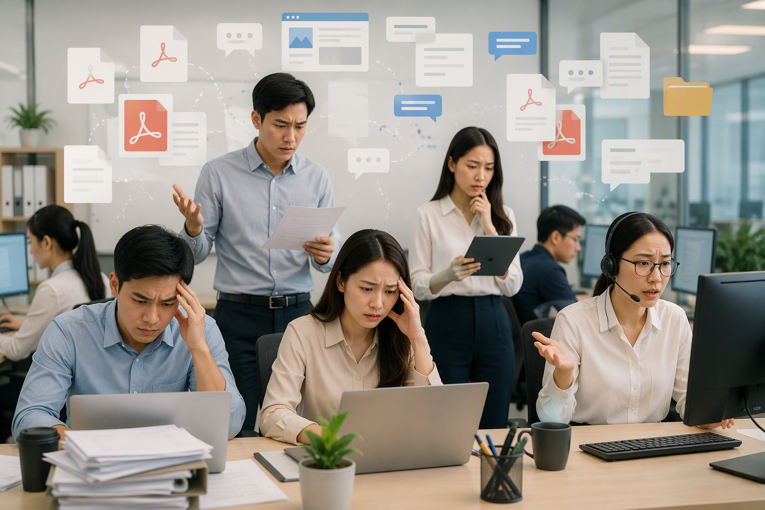Đội sales và CSKH gặp khó khi tài liệu nằm rải rác ở nhiều nơi
