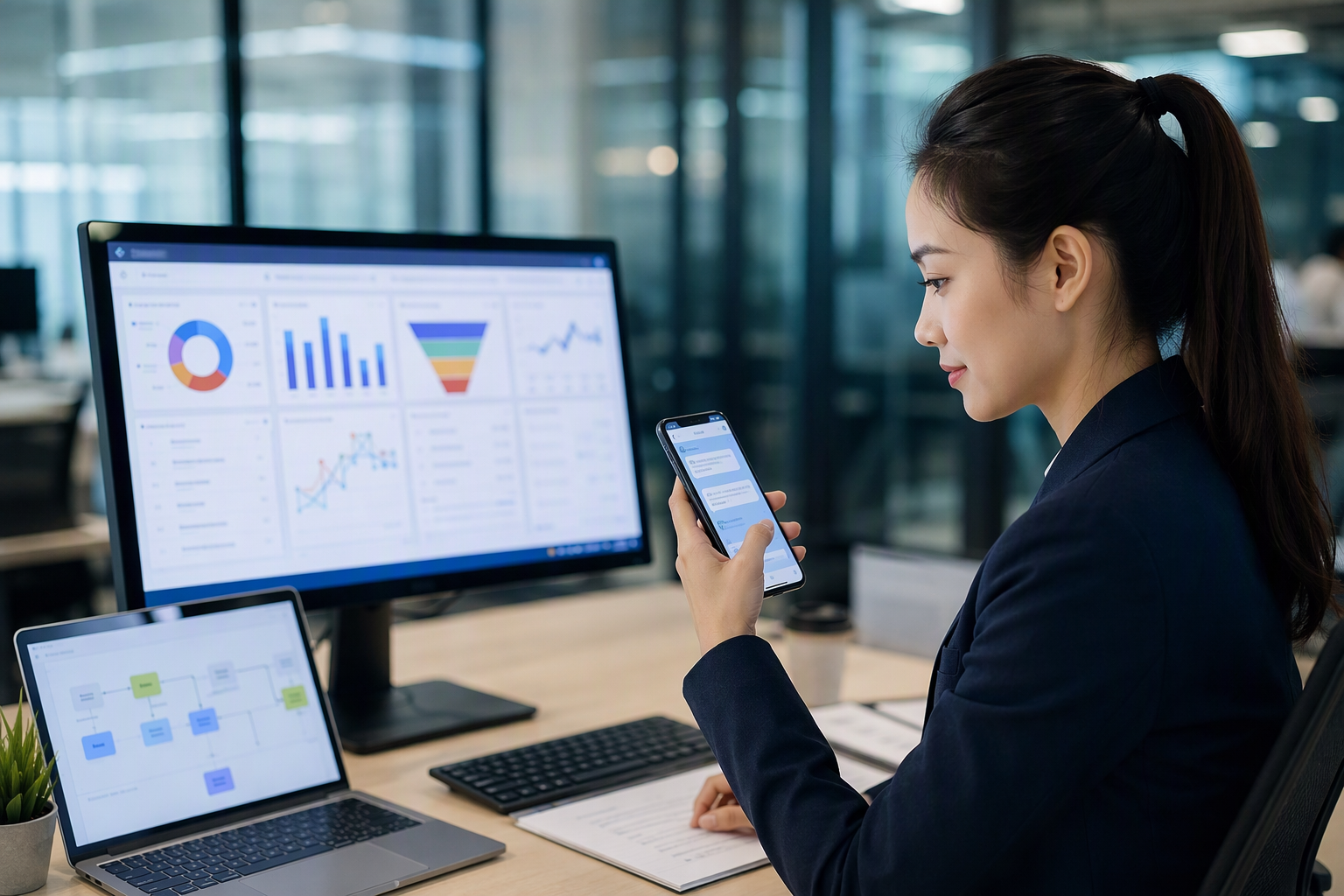 Nhân viên sales theo dõi dashboard task quá hạn và cảnh báo Telegram