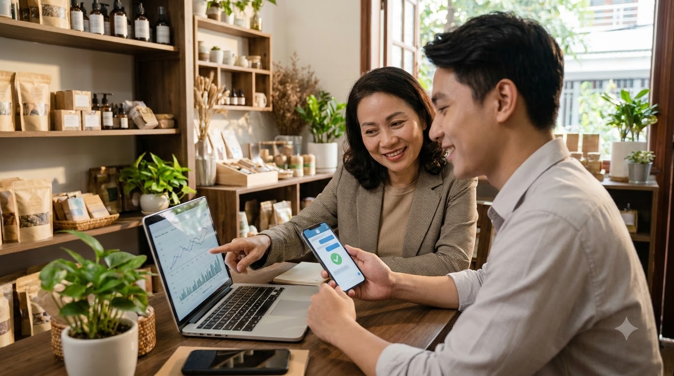Chủ doanh nghiệp Việt Nam dùng chatbot automation và CRM để chăm sóc lead