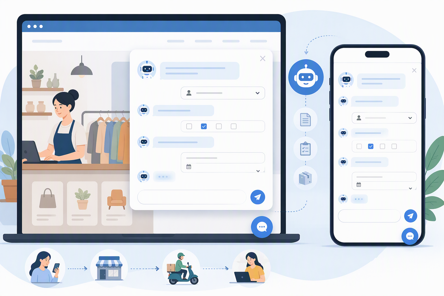 Typebot nằm ở lớp thu thập nhu cầu, trước khi dữ liệu được đẩy sang n8n, NocoDB và các kênh chăm sóc.