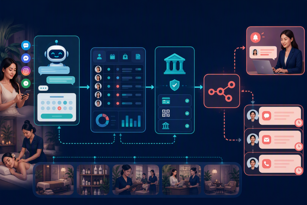 Workflow Bank Hub Data Table Follow Up n8n cho spa