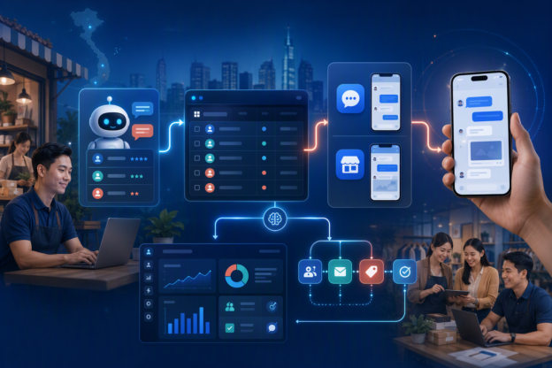 Tổng quan quy trình chăm sóc lead AI qua Zalo và zBusiness