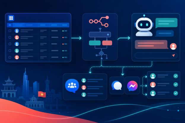 Zalo cá nhân zBusiness và NocoDB trong workflow chăm sóc lead đa kênh