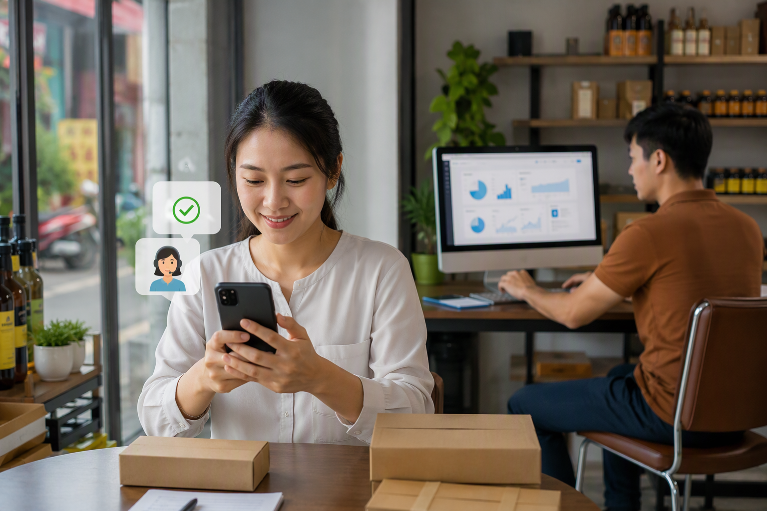 Khách hàng nhận chăm sóc sau mua sau khi thanh toán được xác nhận