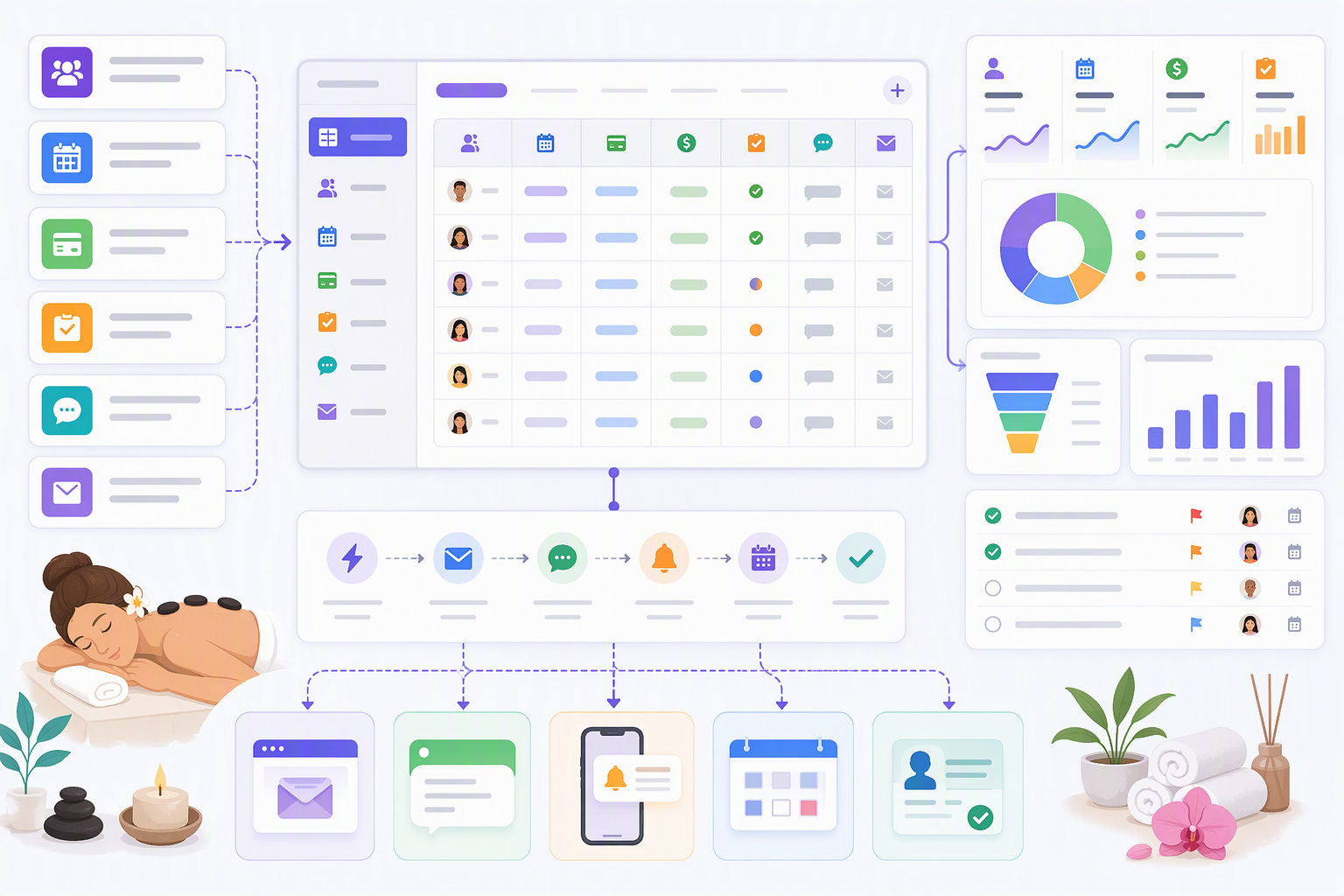 NocoDB mini CRM cho spa với lead lịch hẹn đặt cọc và follow-up
