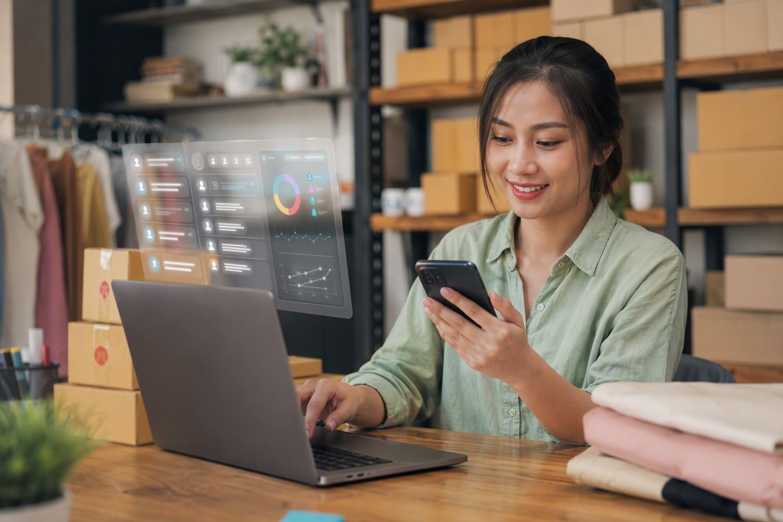 Chủ shop dùng chatbot automation để chăm sóc khách sau mua