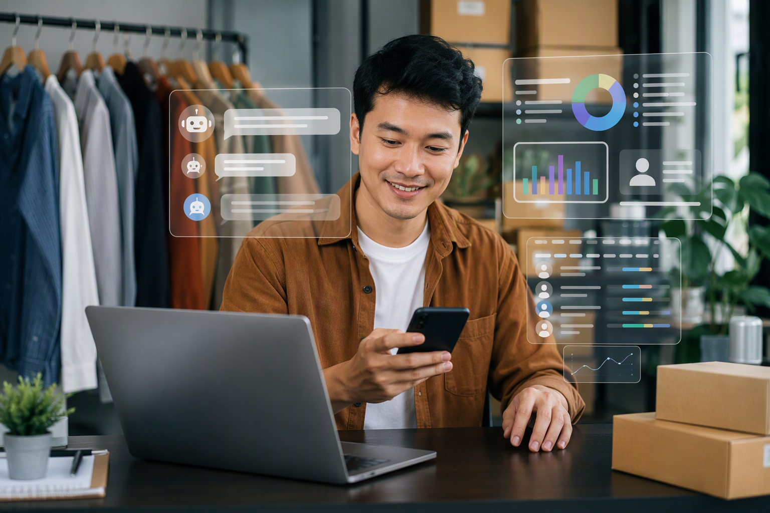 Chủ shop dùng chatbot AI và mini CRM để chăm sóc lead