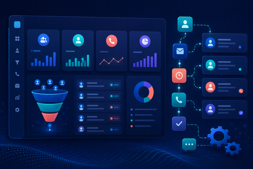 Tổng quan dashboard mini CRM cho lead và SLA sales