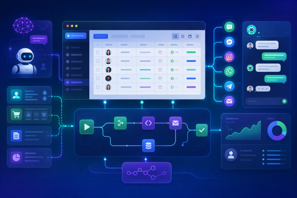 NocoDB như lớp dữ liệu trung tâm cho agent AI, chatbot và workflow tự động hóa