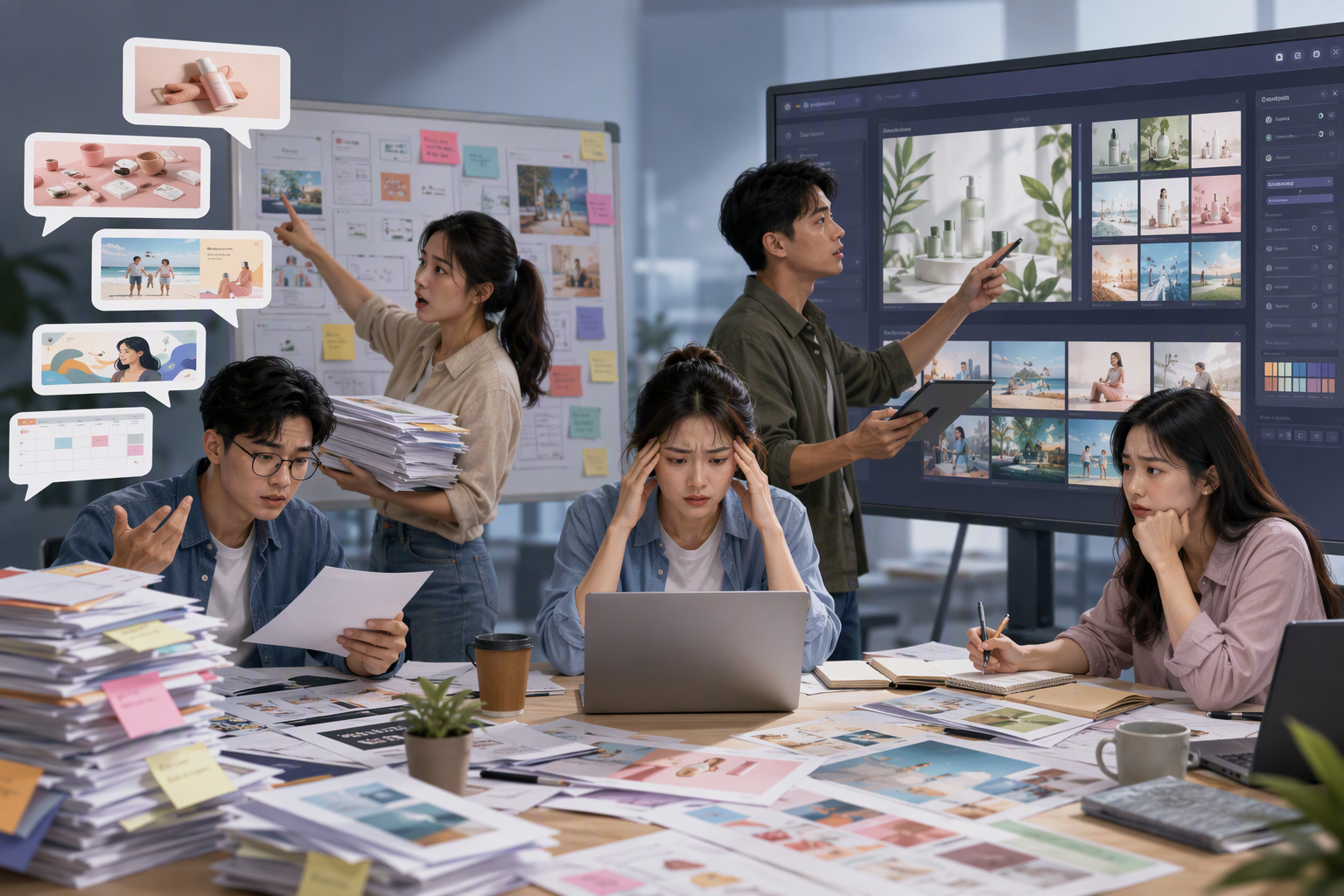 Đội marketing cần nhiều hình ảnh sản phẩm, landing page và nội dung quảng cáo
