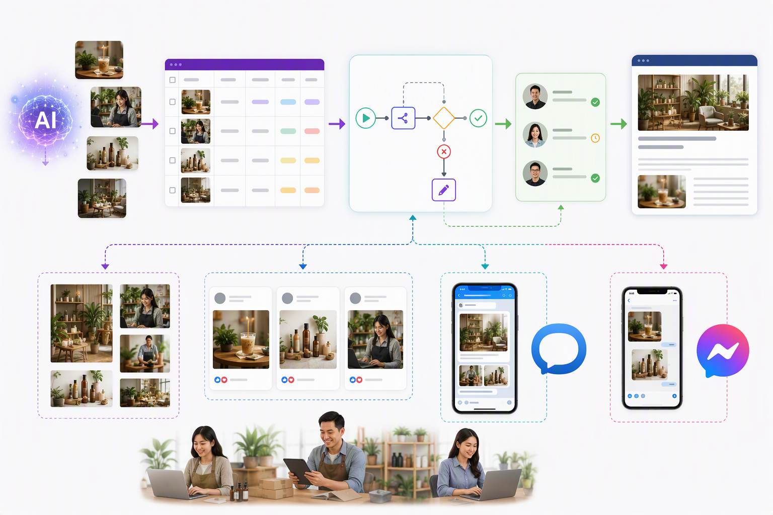 Workflow tạo ảnh AI bằng Fooocus rồi đưa vào WordPress, Zalo, Messenger và website