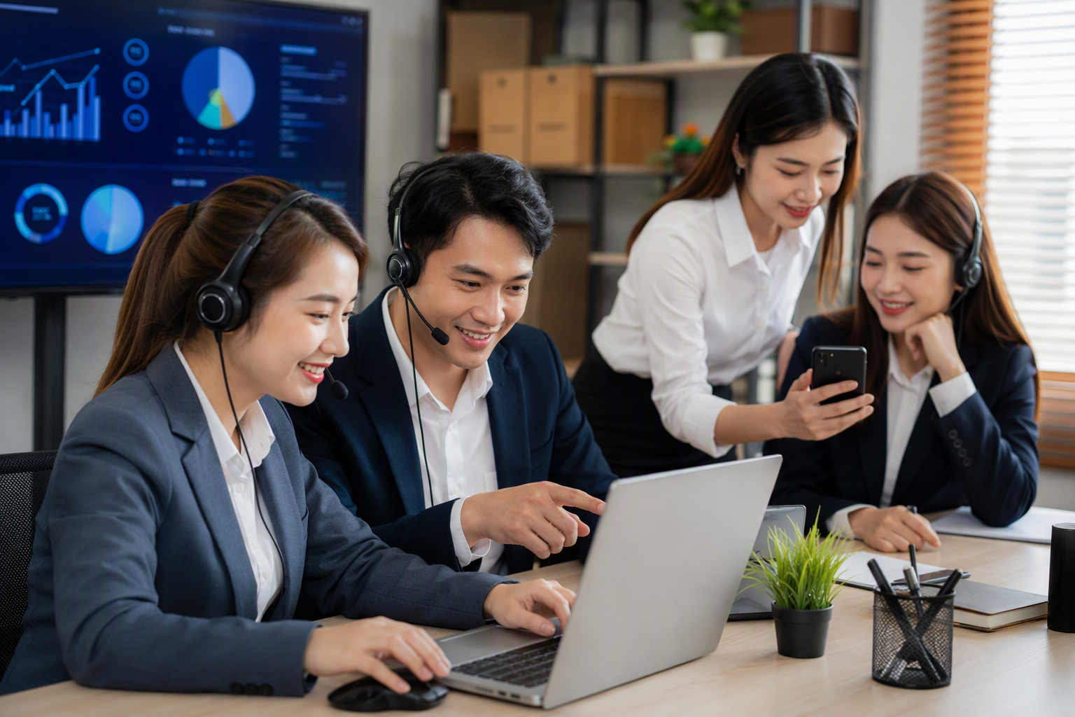 Nhân viên CSKH Việt Nam theo dõi Data Table và dashboard chăm sóc sau mua