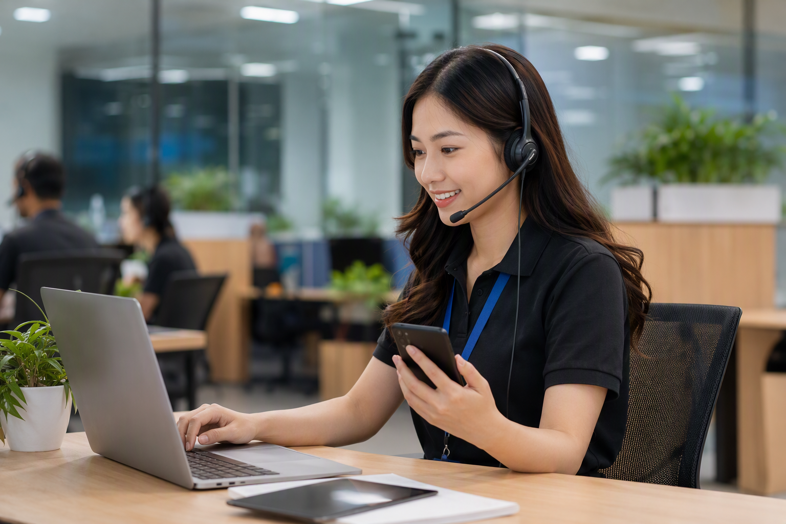 Nhân viên CSKH Việt Nam xử lý ticket bảo hành trên dashboard