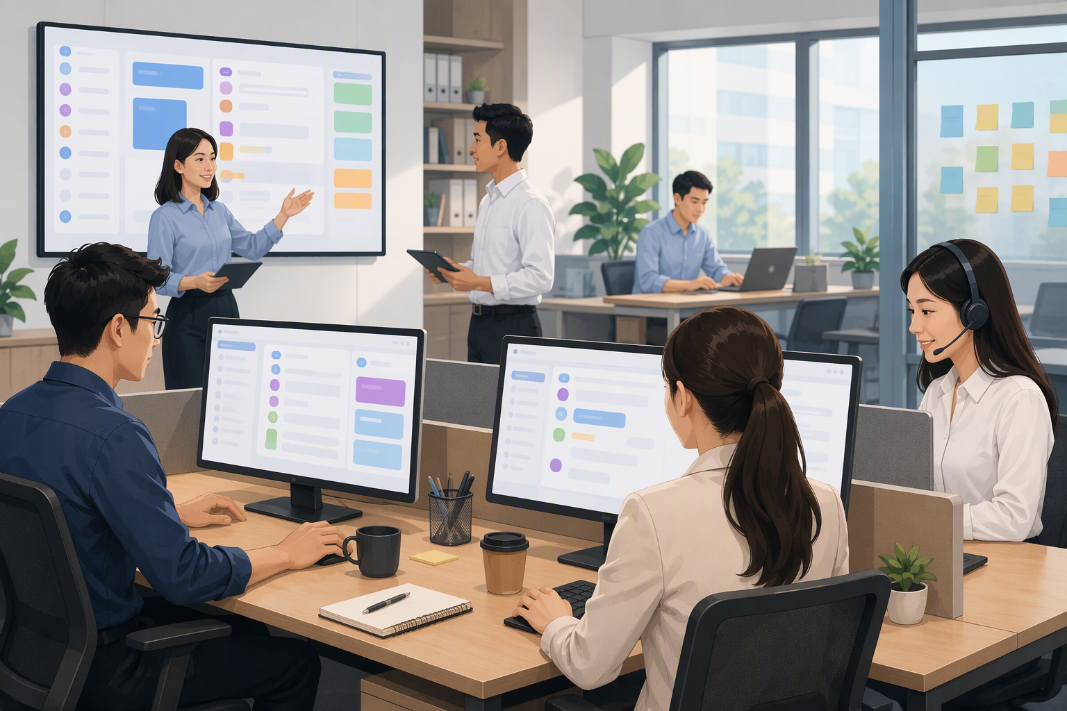 Đội marketing và CSKH dùng workspace AI nội bộ
