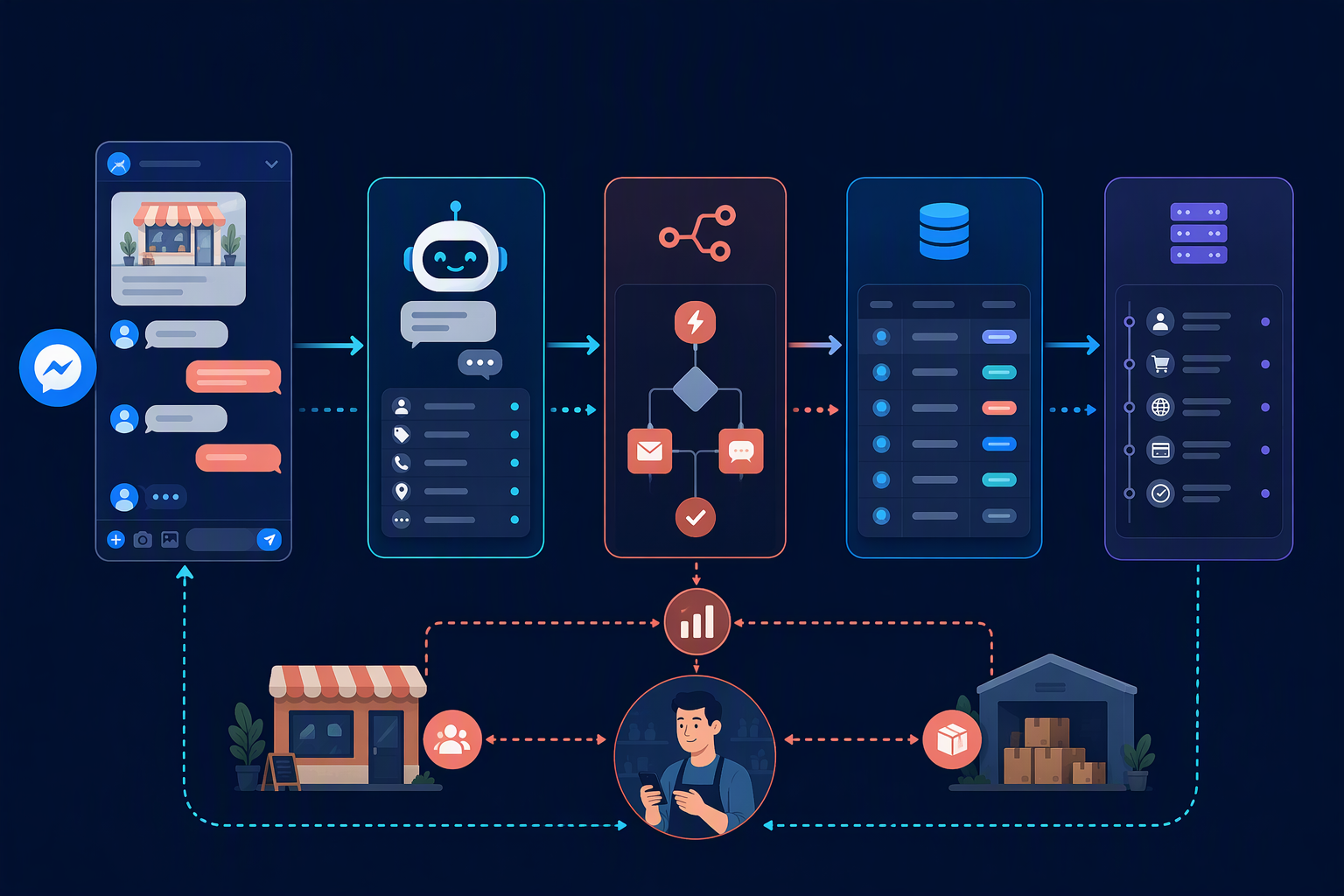 Workflow Messenger Ads Smax.AI n8n NocoDB Meta CAPI