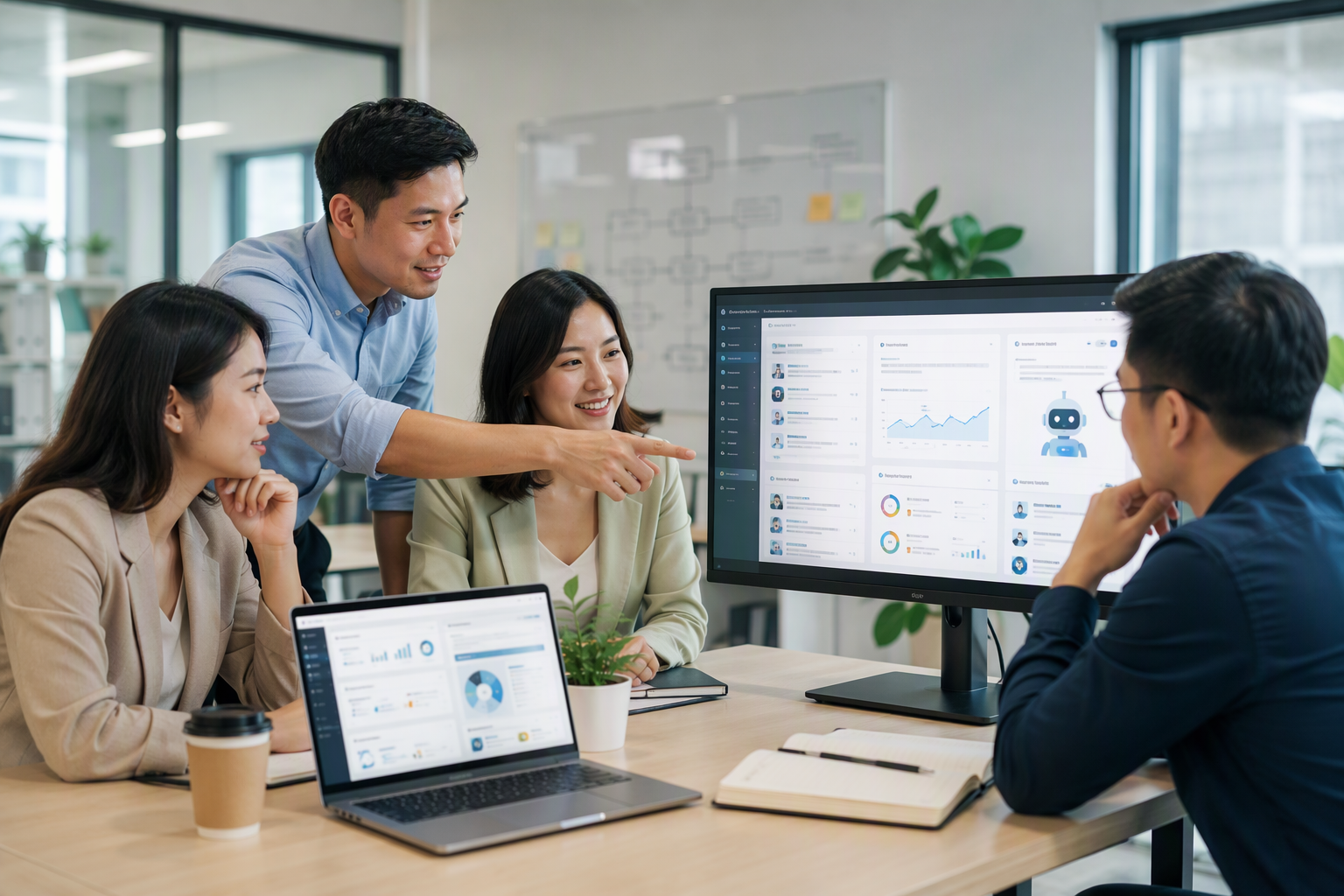 Đội marketing Việt Nam duyệt nội dung trên dashboard automation