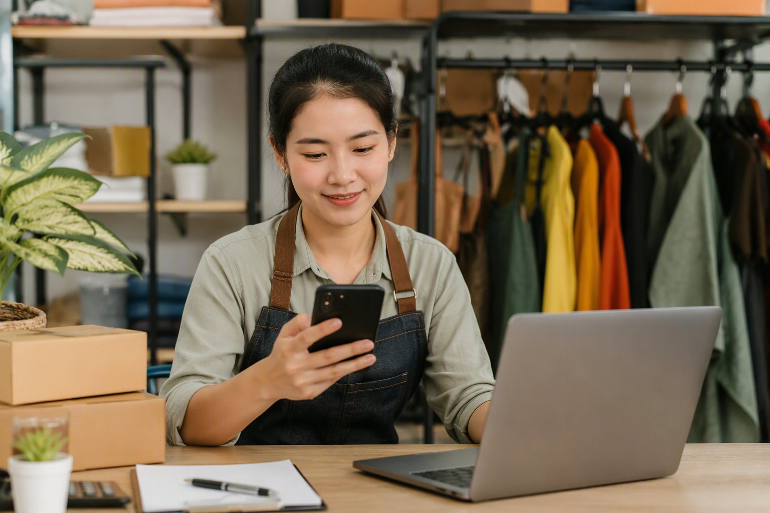 Chủ shop dùng chatbot automation để chăm sóc khách hàng từ landing page