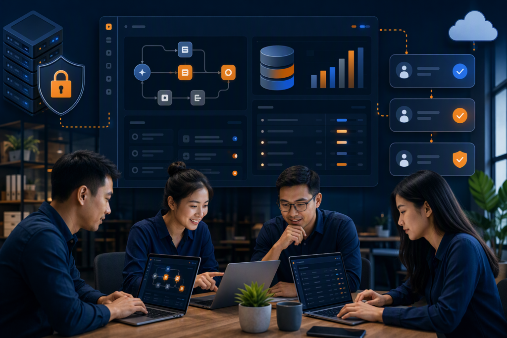 Open WebUI + NocoDB: xây cổng AI nội bộ có log và phê duyệt cho đội sales - minh họa featured