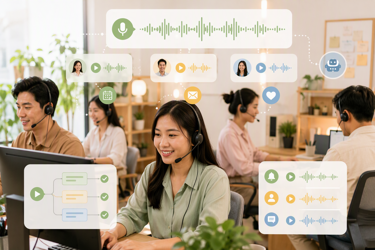 Đội CSKH dùng giọng đọc AI cho nhắc lịch, onboarding và chăm sóc sau mua