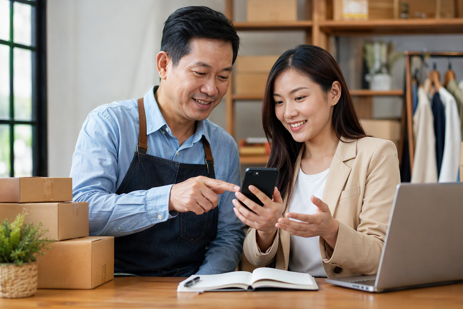Chủ doanh nghiệp Việt Nam tương tác với AI chatbot