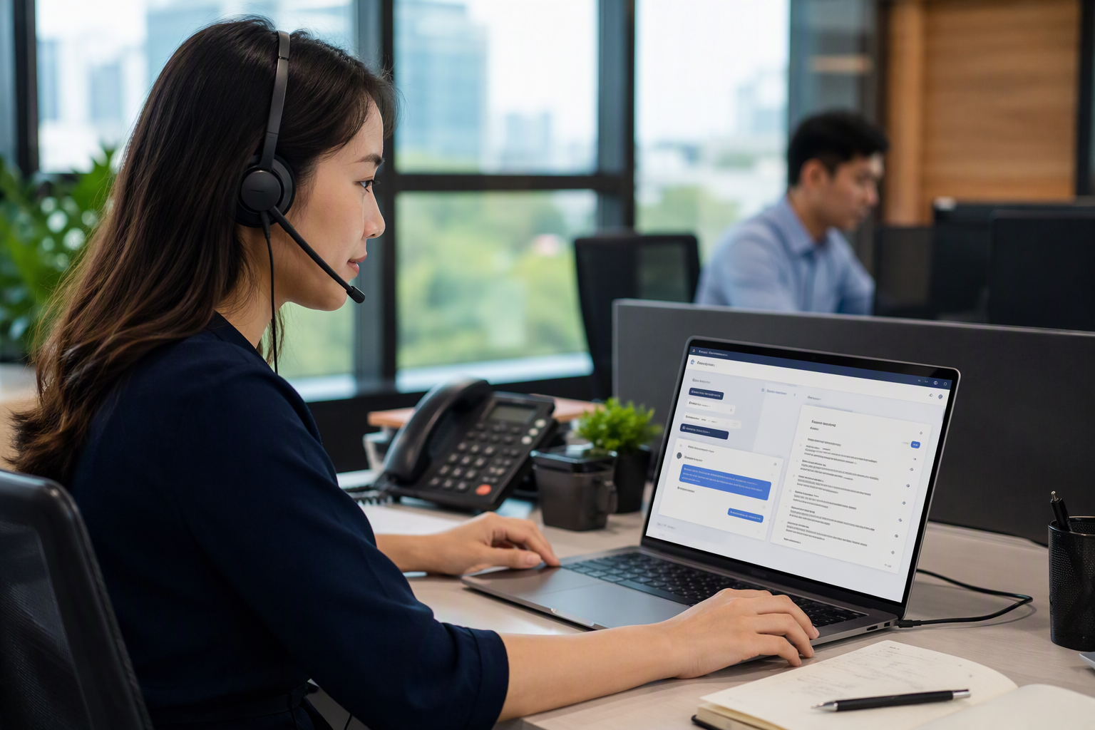 Nhân viên Việt Nam vận hành chatbot RAG cho CSKH