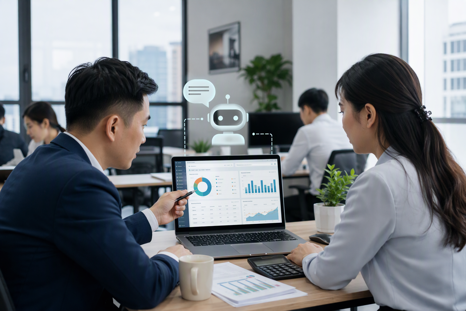 Nhân sự sales và kế toán kiểm tra đơn đã đối soát