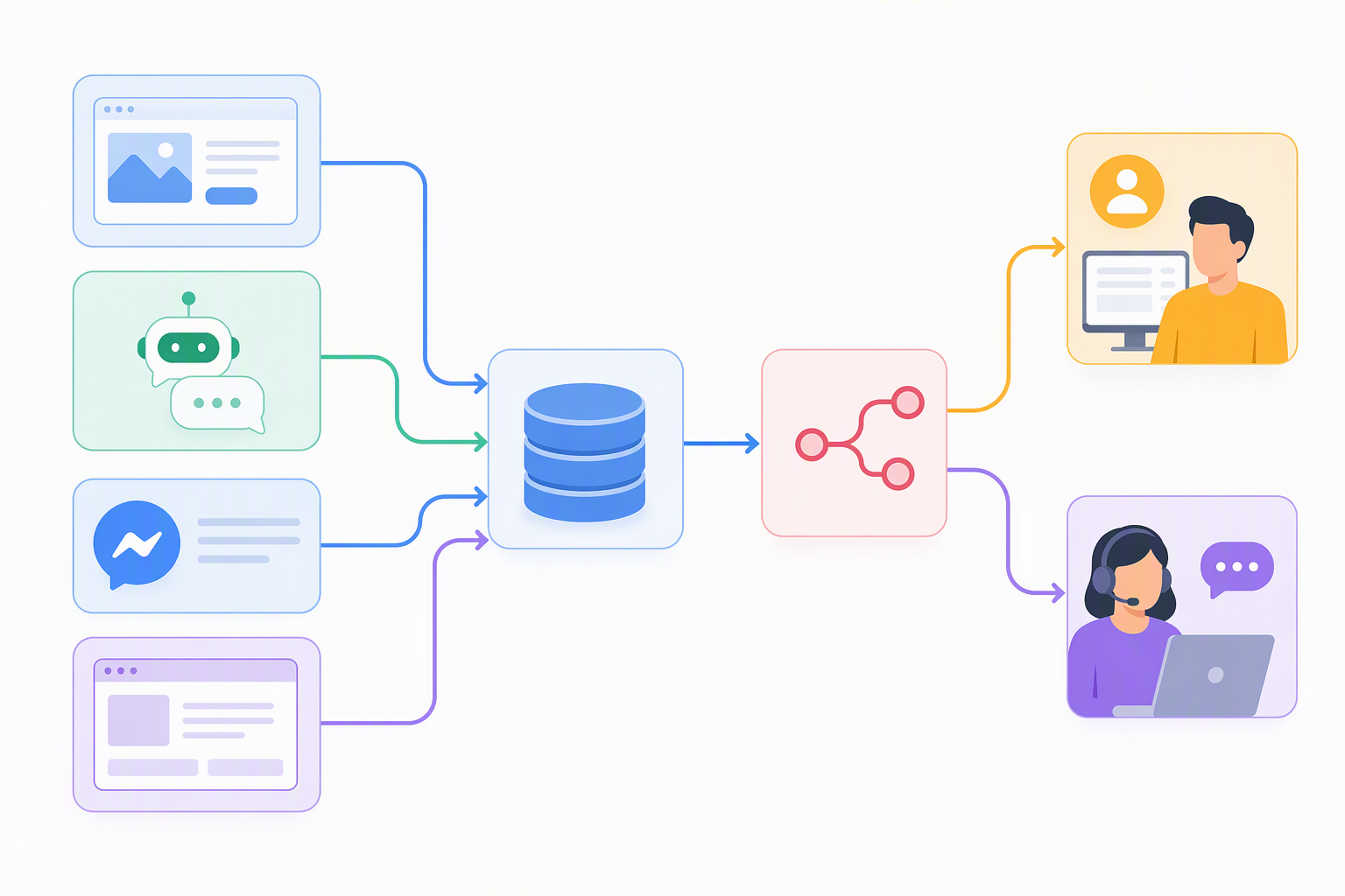 Workflow gom lead về NocoDB rồi điều phối bằng n8n